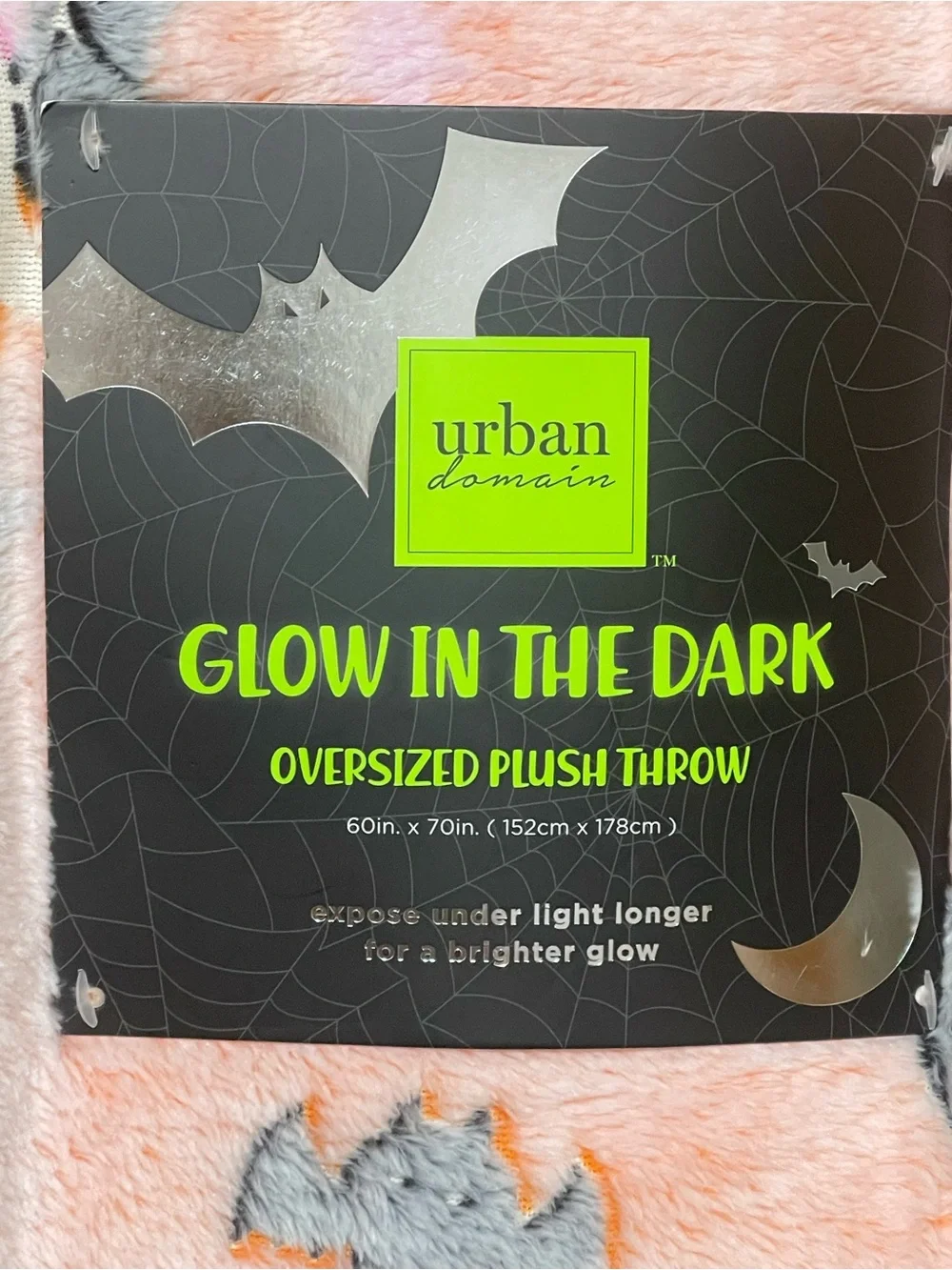 New Glow in the dark Halloween fleece plush throw blanket